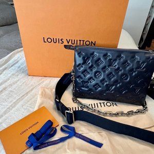 Authentic Louis Vuitton Coussin PM - $1000+ below retail! Navy w/Silver Hardware
